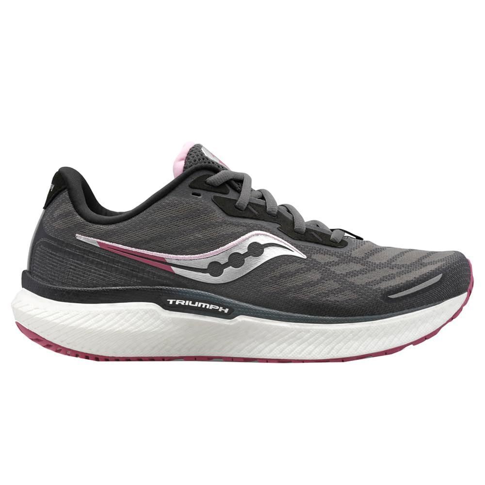 SAUCONY WOMEN'S TRIUMPH 19 RUNNING SHOE, SHADOW/QUARTZ, 6.5